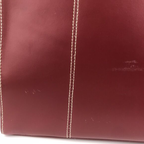 Wilsons Leather Red Structured Tote Attache Bag Handbag Fits Laptop 12" x 15.75” - Picture 9 of 16
